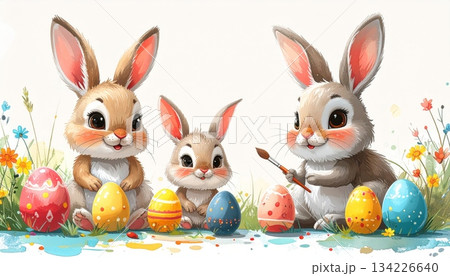 Easter-themed backgrounds are perfect for promotional backgrounds. 134226640