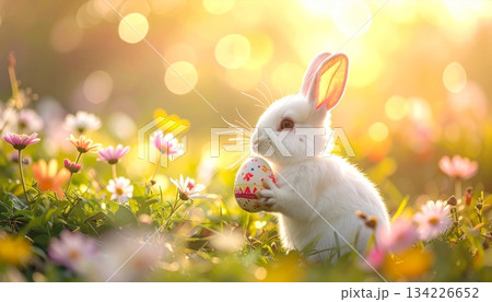 Easter-themed backgrounds are perfect for promotional backgrounds. 134226652