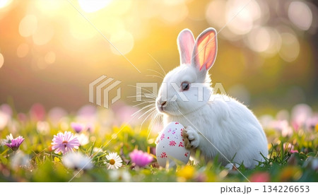 Easter-themed backgrounds are perfect for promotional backgrounds. 134226653