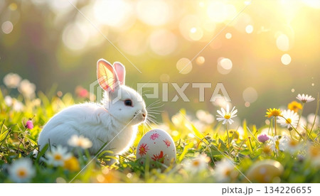 Easter-themed backgrounds are perfect for promotional backgrounds. 134226655