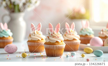 Easter-themed backgrounds are perfect for promotional backgrounds. 134226671