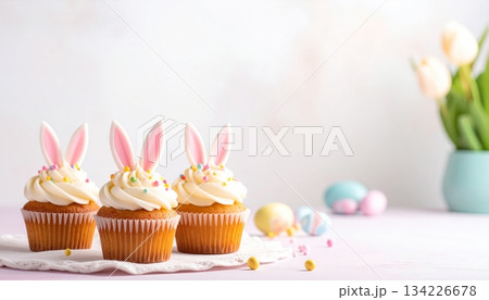 Easter-themed backgrounds are perfect for promotional backgrounds. 134226678