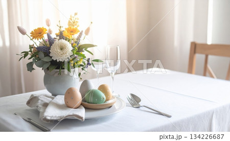 Easter-themed backgrounds are perfect for promotional backgrounds. 134226687