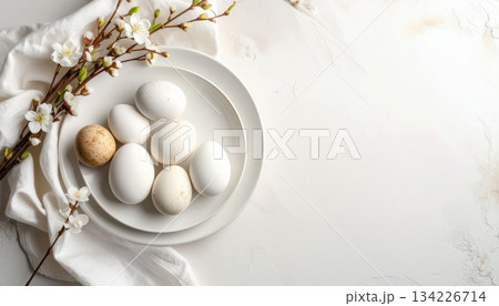 Easter-themed backgrounds are perfect for promotional backgrounds. 134226714
