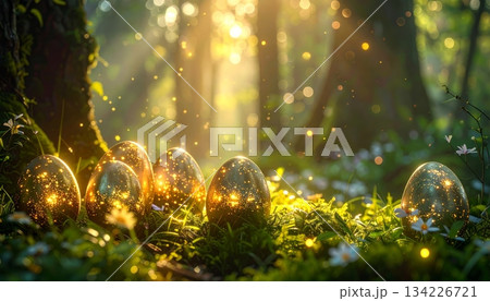 Easter-themed backgrounds are perfect for promotional backgrounds. 134226721