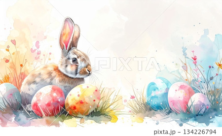 Easter-themed backgrounds are perfect for promotional backgrounds. 134226794