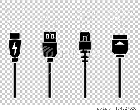 USB Type-C、USB Type-A、LAN 線材和 HDMI 連接線(黑色)示意圖 USB Type-C、USB Type-A、LAN 線材和 HDMI 連接線(黑色)示意圖 134227020