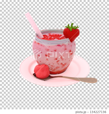 草莓牛奶，一種春季飲品 134227136