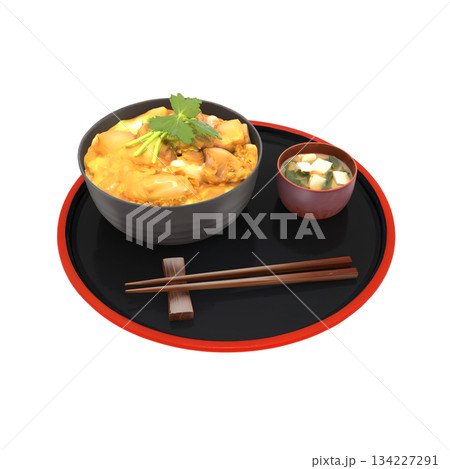 学食や定食屋の定番の定食の親子丼 学食や定食屋の定番の定食の親子丼 134227291