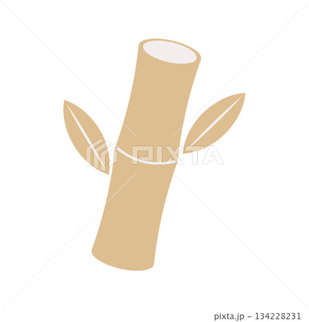 シンプルな竹のイラスト 笹の葉 バンブー 晒竹 茶色 ベージュ シンプルな竹のイラスト 笹の葉 バンブー 晒竹 茶色 ベージュ 134228231