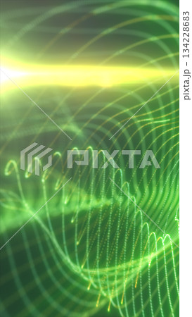 Abstract green digital wave glowing with light and energy, symbolizing technology and futuristic motion 134228683