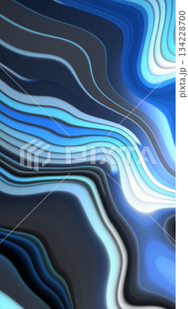 Smooth layered abstract waves in shades of blue and gray forming a modern fluid topographic pattern 134228700