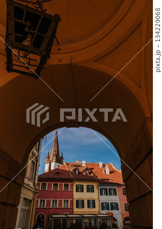 View of historic center of Sibiu Romania 134229068