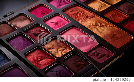 カラフルなアイシャドウ 134229299