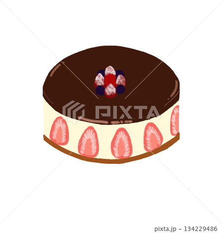 ベリーのチョコレートケーキ 134229486