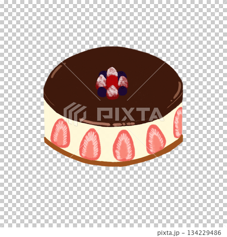 ベリーのチョコレートケーキ 134229486
