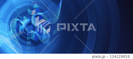 Technology and science banner or header. Connected neural cloud network Technology and science banner or header. Connected neural cloud network 134229858