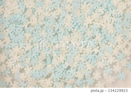 Blue and White Snowflakes 134229923
