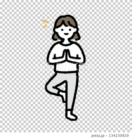 ヨガをしている女性 ヨガをしている女性 134230929