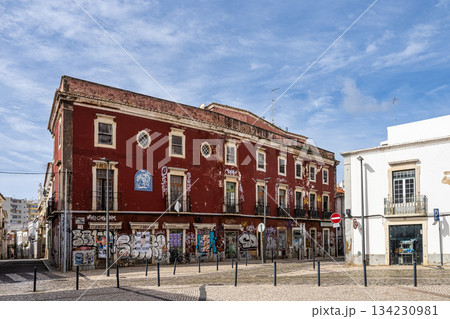 Ancient building with colorful graffiti in the historic center o Ancient building with colorful graffiti in the historic center o 134230981