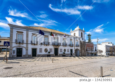The city hall in the historic city center of Loule, Faro, Portug The city hall in the historic city center of Loule, Faro, Portug 134230991