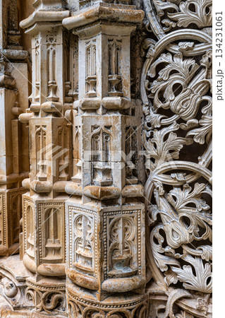 Batalha, Portugal - Mar 07, 2025: The Unfinished Chapels of Monastery of Batalha at Batalha, Portugal. 134231061