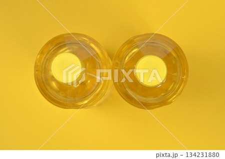 Two Oil Bottles Overhead Two Oil Bottles Overhead 134231880