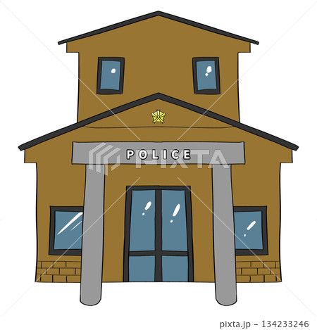 シンプルな交番の正面イラスト 134233246