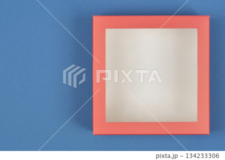 Red Box on Blue Background 134233306