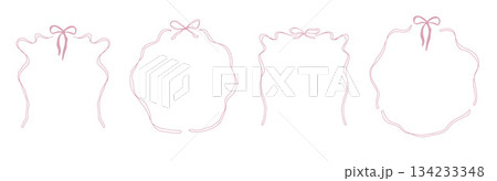 Elegant Doily Frame Set with Whimsical Ribbon Accents 134233348