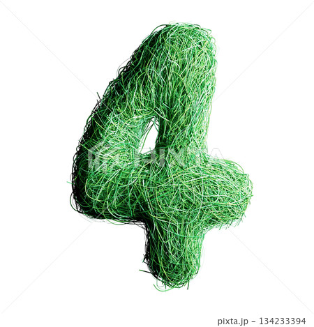 Eco Letter A Made of Green Grass Threads 134233394