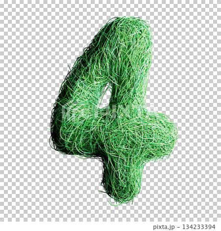 Eco Letter A Made of Green Grass Threads 134233394