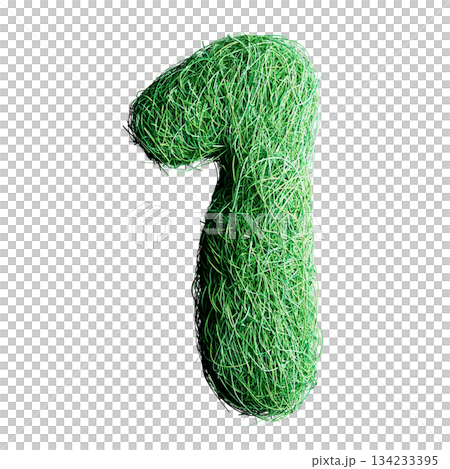 Eco Letter C Made of Green Grass Strands 134233395
