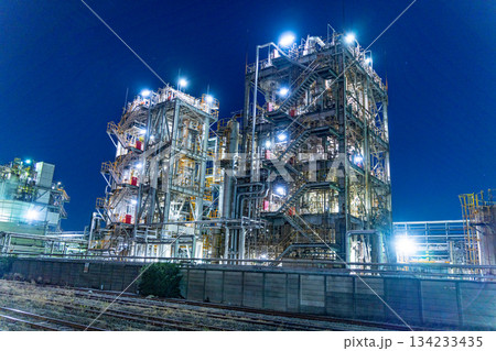 【神奈川県】川崎市千鳥町 工場夜景 【神奈川県】川崎市千鳥町 工場夜景 134233435