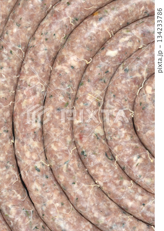 Raw Pork Sausage Coil Raw Pork Sausage Coil 134233786