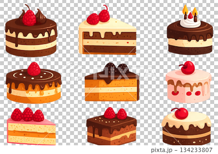 蛋糕圖標集 134233807