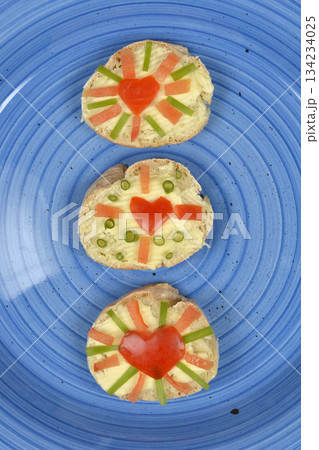 Appetizers on Blue Plate Appetizers on Blue Plate 134234025