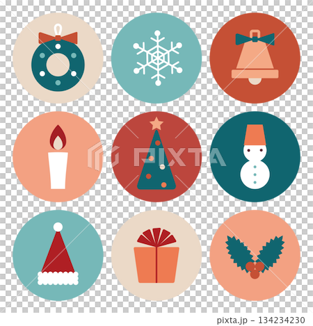 かわいいクリスマスのアイコンセット 134234230