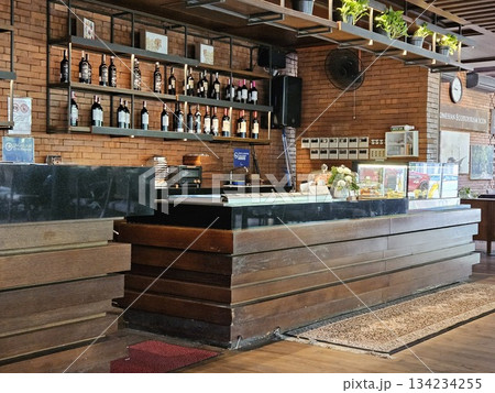 This is table of cafe with ornament 134234255