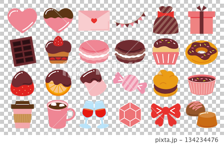 かわいいバレンタインのイラスト素材 134234476