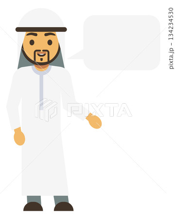 A man in a white robe is smiling and talking to the camera A man in a white robe is smiling and talking to the camera 134234530