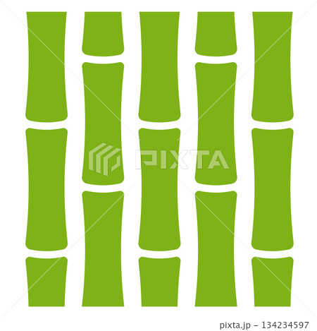 A green bamboo plant with green leaves A green bamboo plant with green leaves 134234597