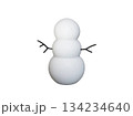 decorative snowman without face isolated on white 134234640