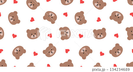 Seamless pattern Cute teddy bears and hearts. Valentine's Day background. Vector illustration for postcard, cover, poster, wallpaper, packaging. Seamless pattern Cute teddy bears and hearts. Valentine's Day background. Vector illustration for postcard, cover, poster, wallpaper, packaging. 134234689