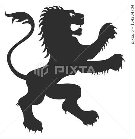 A lion is depicted in a black and white image 134234704