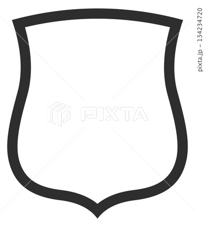A black shield with a white background 134234720