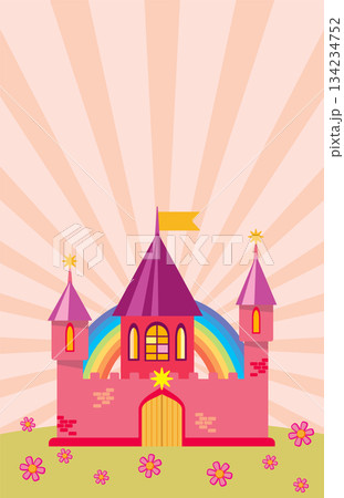 A castle with a rainbow on top of it A castle with a rainbow on top of it 134234752