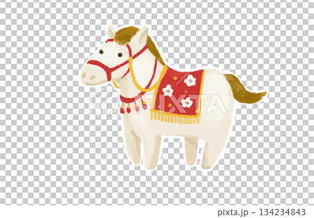 Cute lucky charm illustrations for the Year of the Horse 134234843