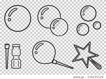 一套簡單的肥皂泡和工具 一套簡單的肥皂泡和工具 134235129