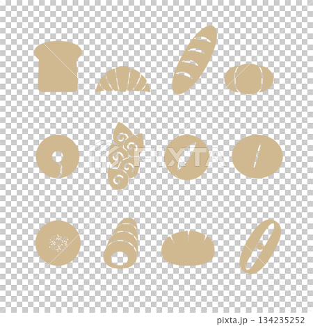 各種麵包的插圖（單色） 134235252